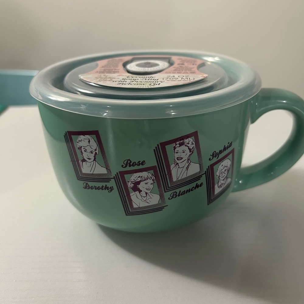 NWT Golden Girls Green Ceramic Soup Mug